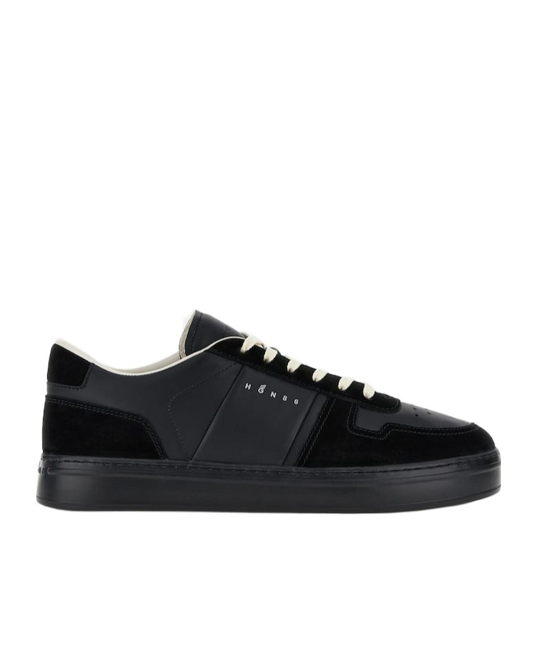 Hogan H-tv Smooth And Suede Leather Sneakers In Black