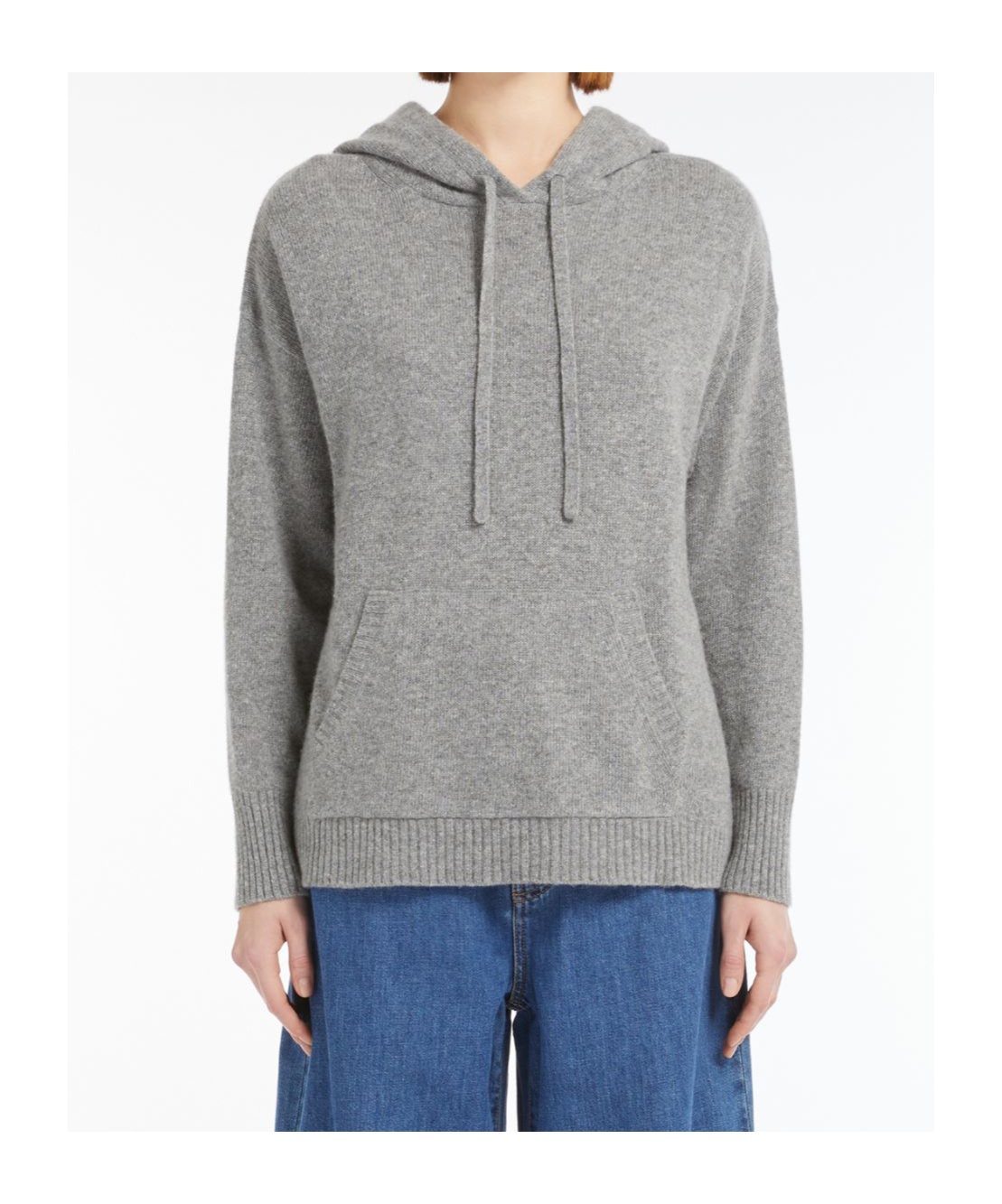 Weekend Max Mara Scenico Viscose & Cashmere Hoodie In Medium Gray