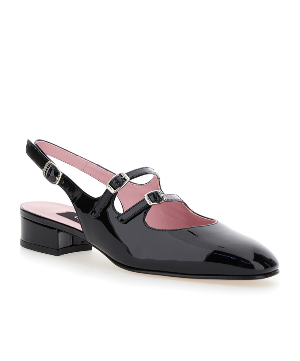 Shop Carel Paris Square-headed Flat Sandals In Black