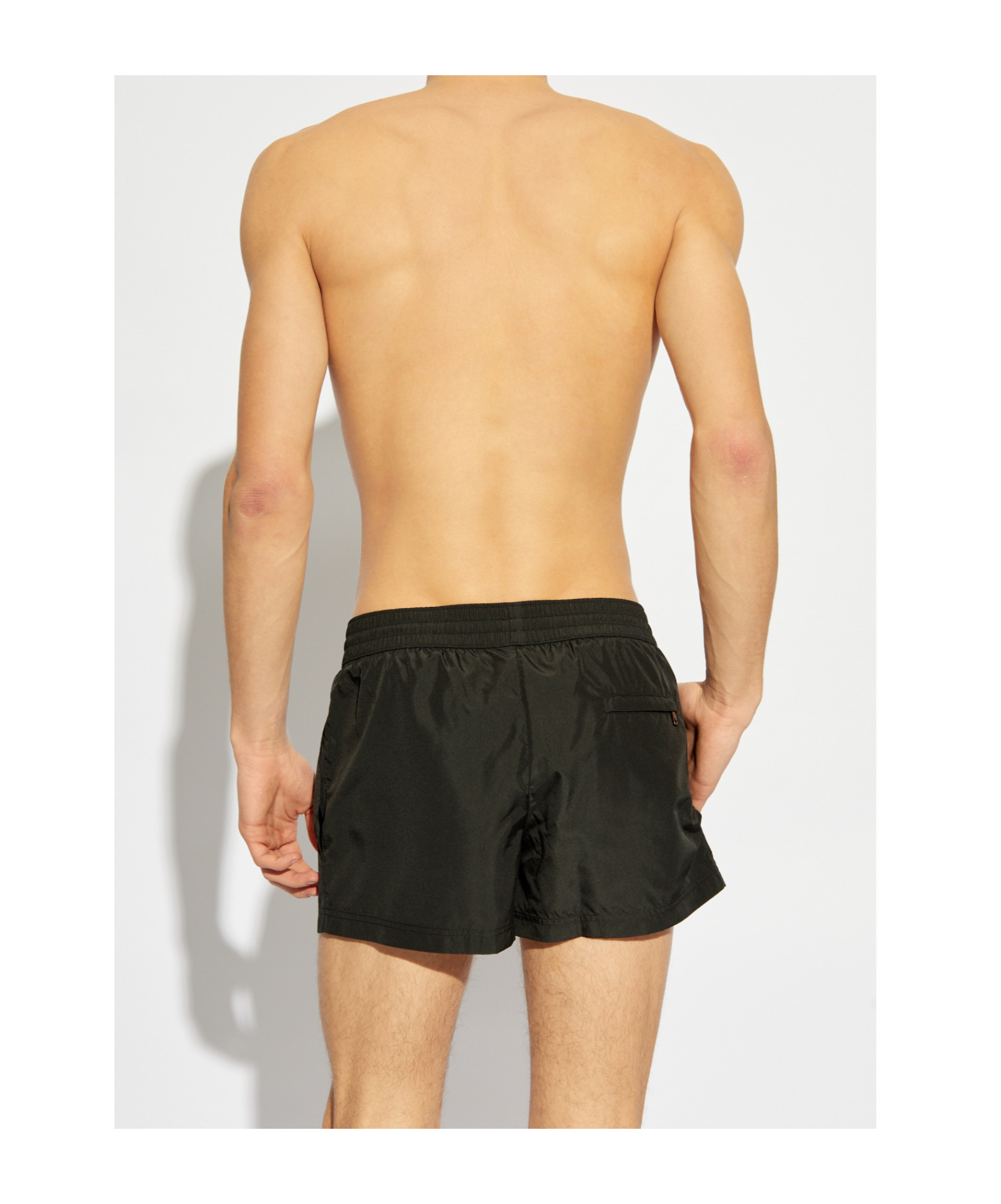 Dolce & Gabbana Elastic Waist Swimming Trunks In Black