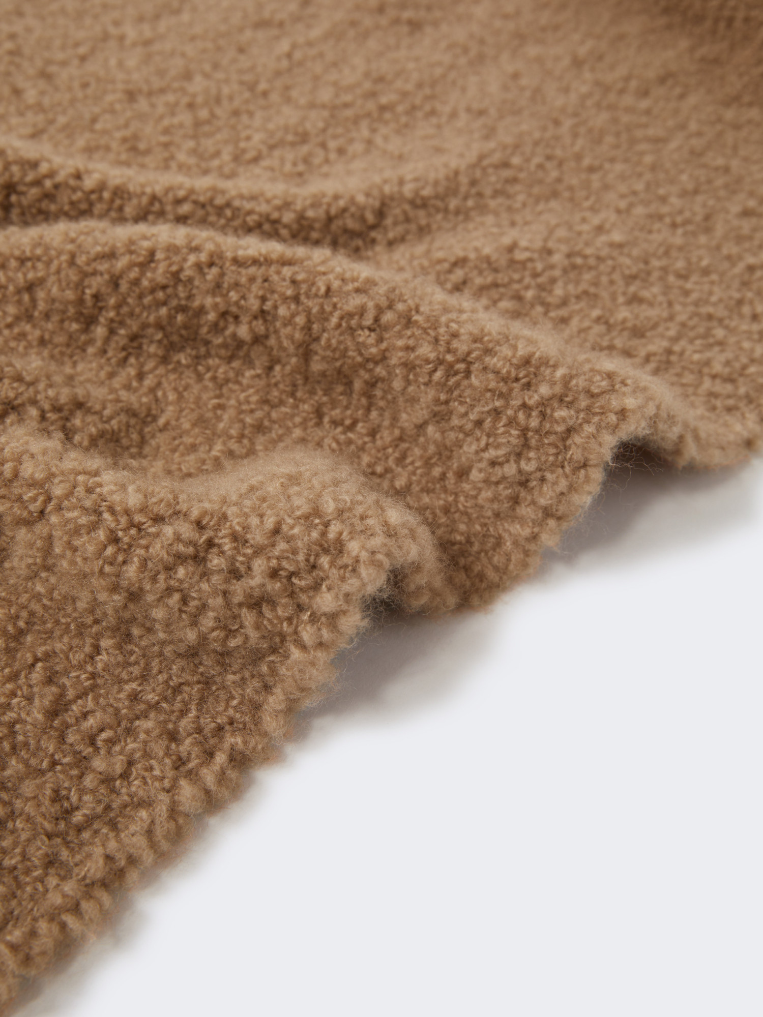Max Mara Camel And Silk Boucle Scarf In Brown