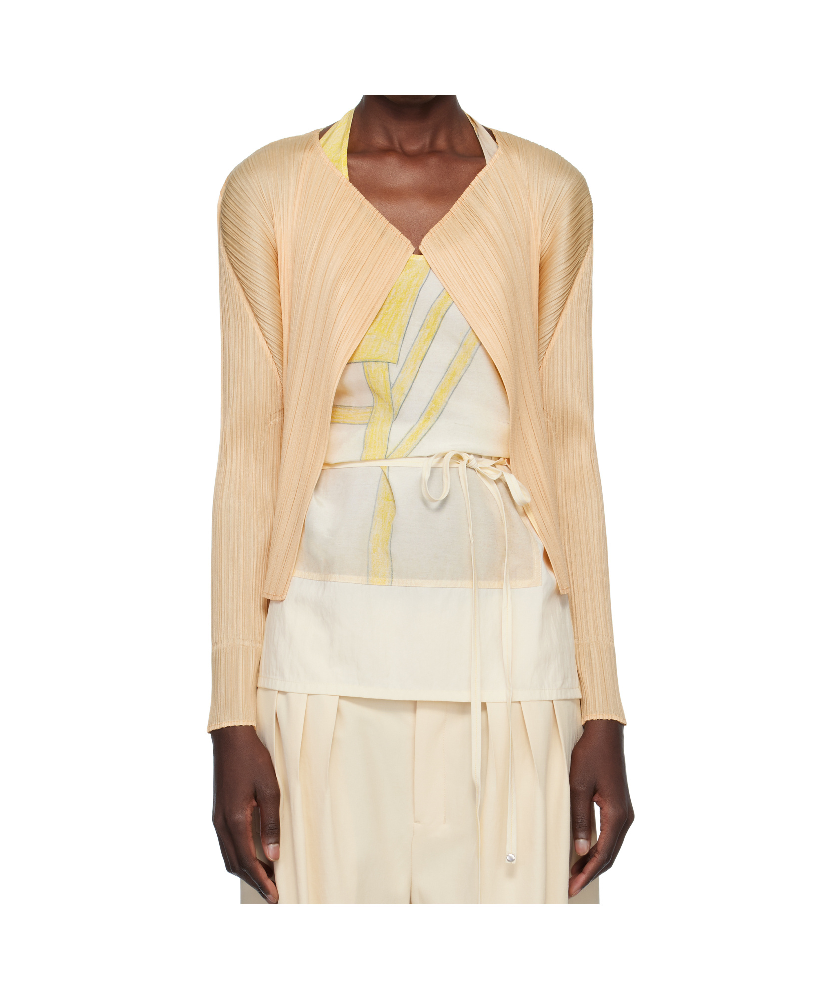 Issey Miyake Yellow Monthly Colors March Cardigan In Nude