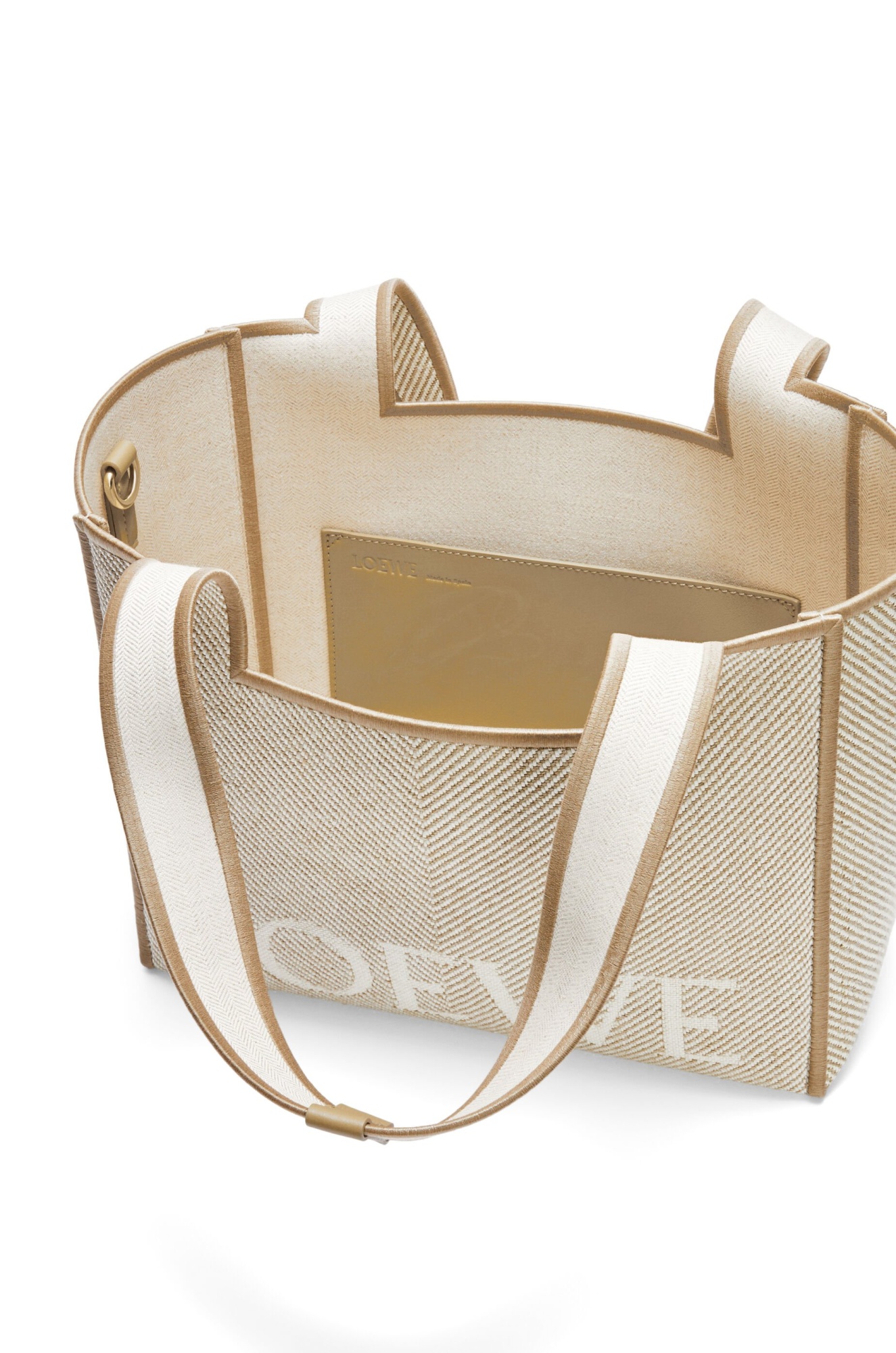 Loewe Font Tote Medium Handbag In Nude