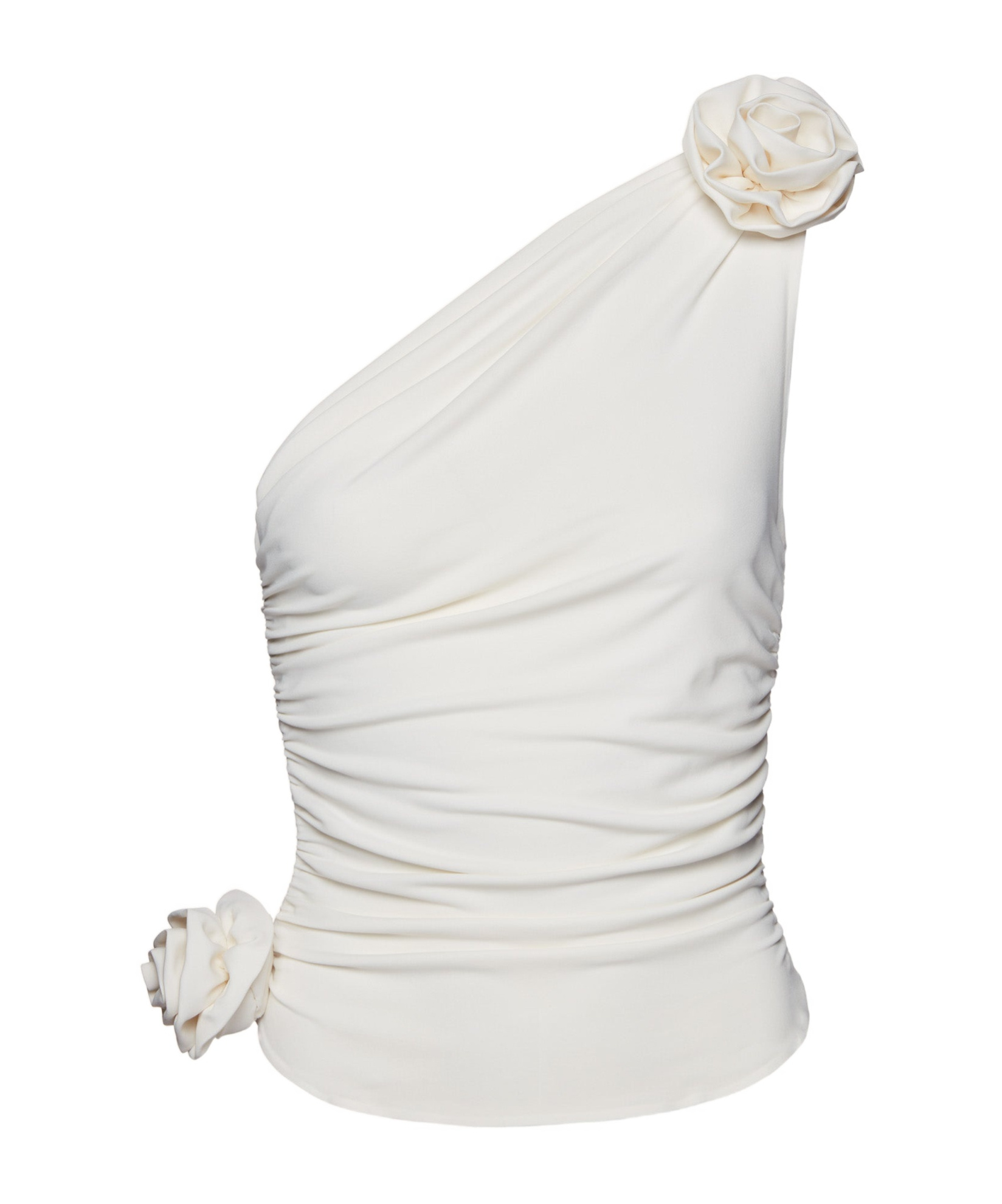 Magda Butrym One-shoulder Jersey Top In White