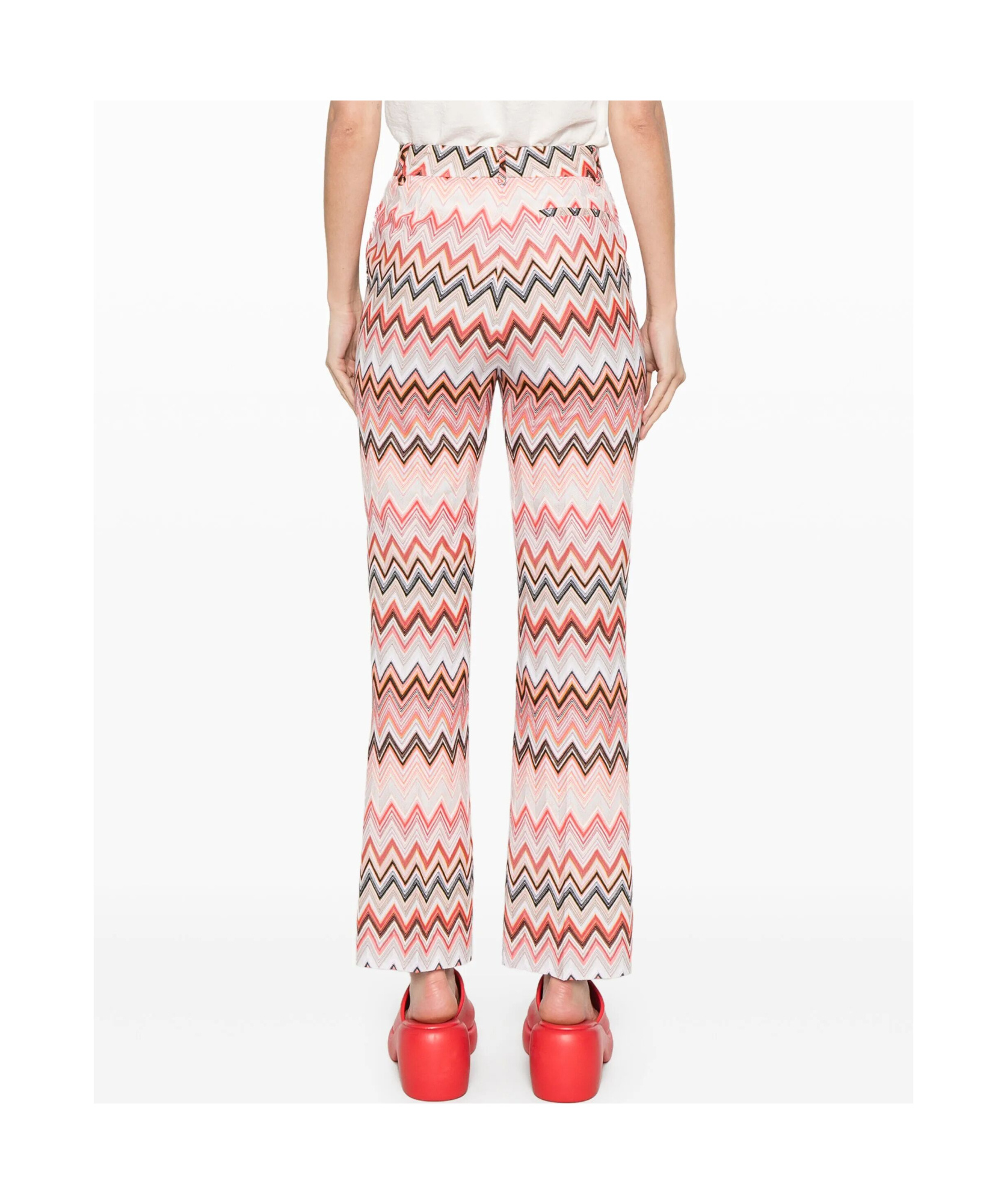 Missoni Flared Zigzag Pattern Trousers With Soft Texture In Multi-color