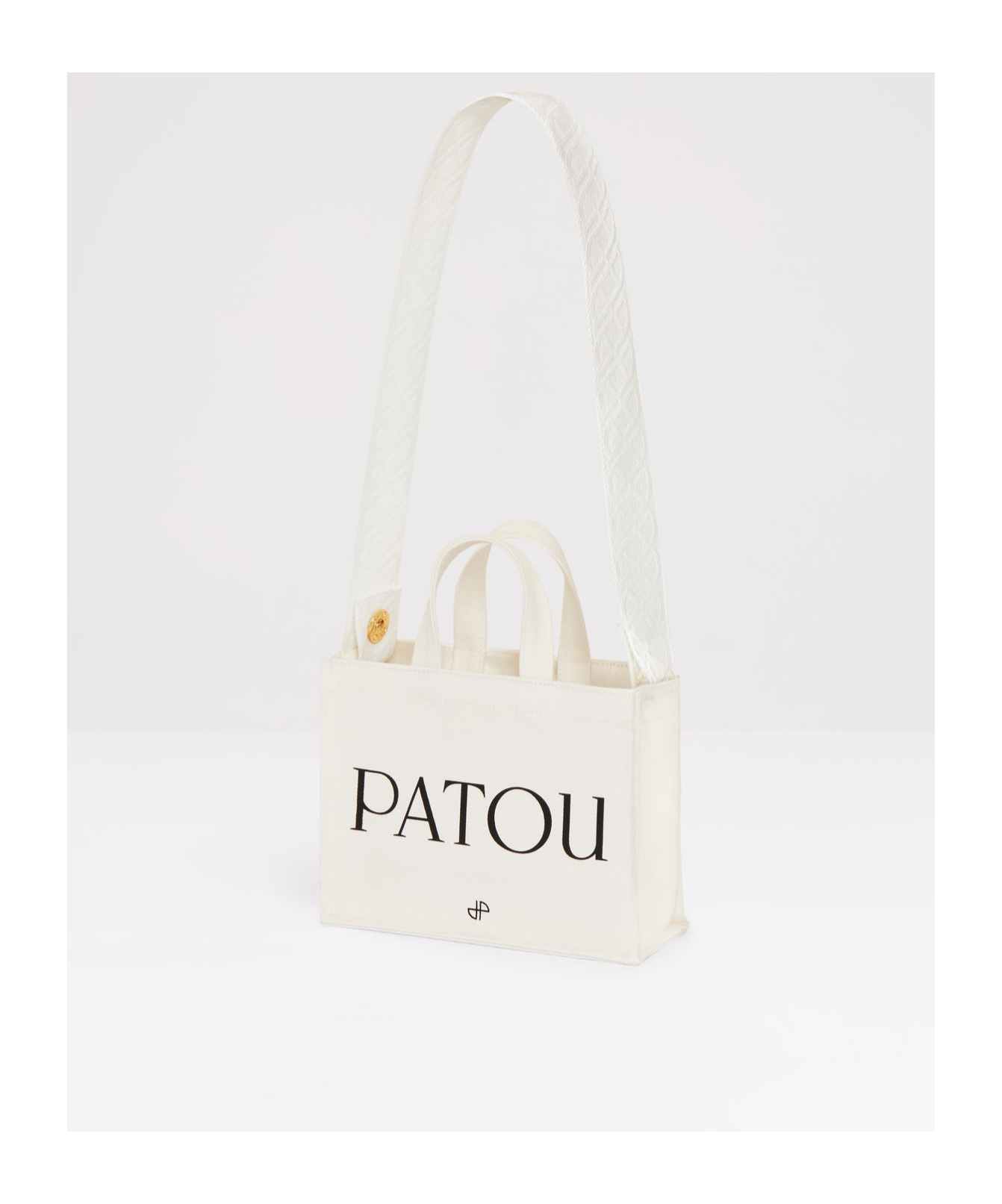 Patou Small Logo-printed Top Handle Bag In White