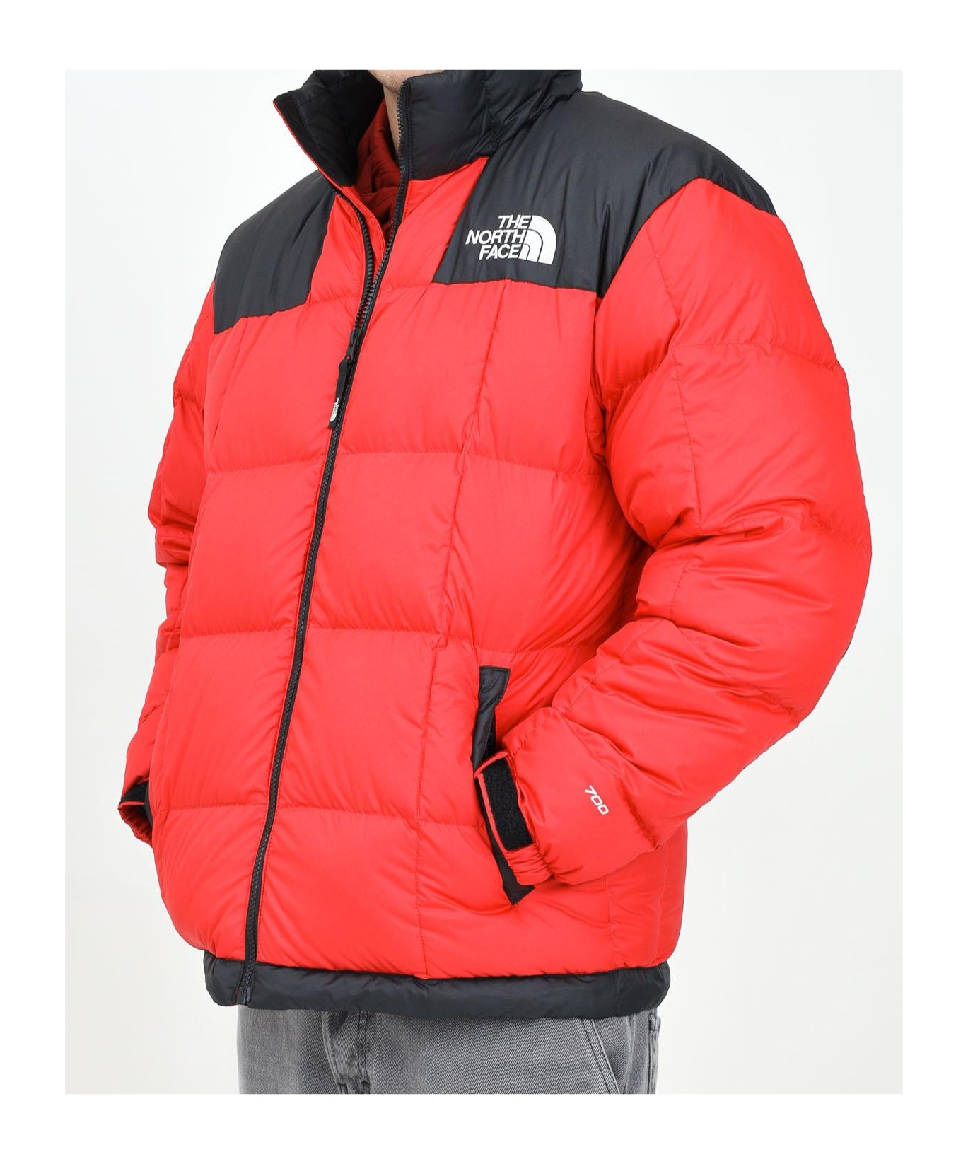 The North Face Long-sleeved Down Jacket In Orange