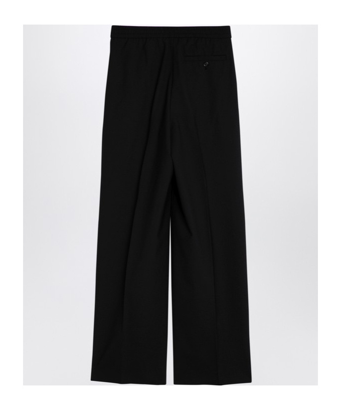 Department Five Navy Blue Wool-blend Trousers In Black