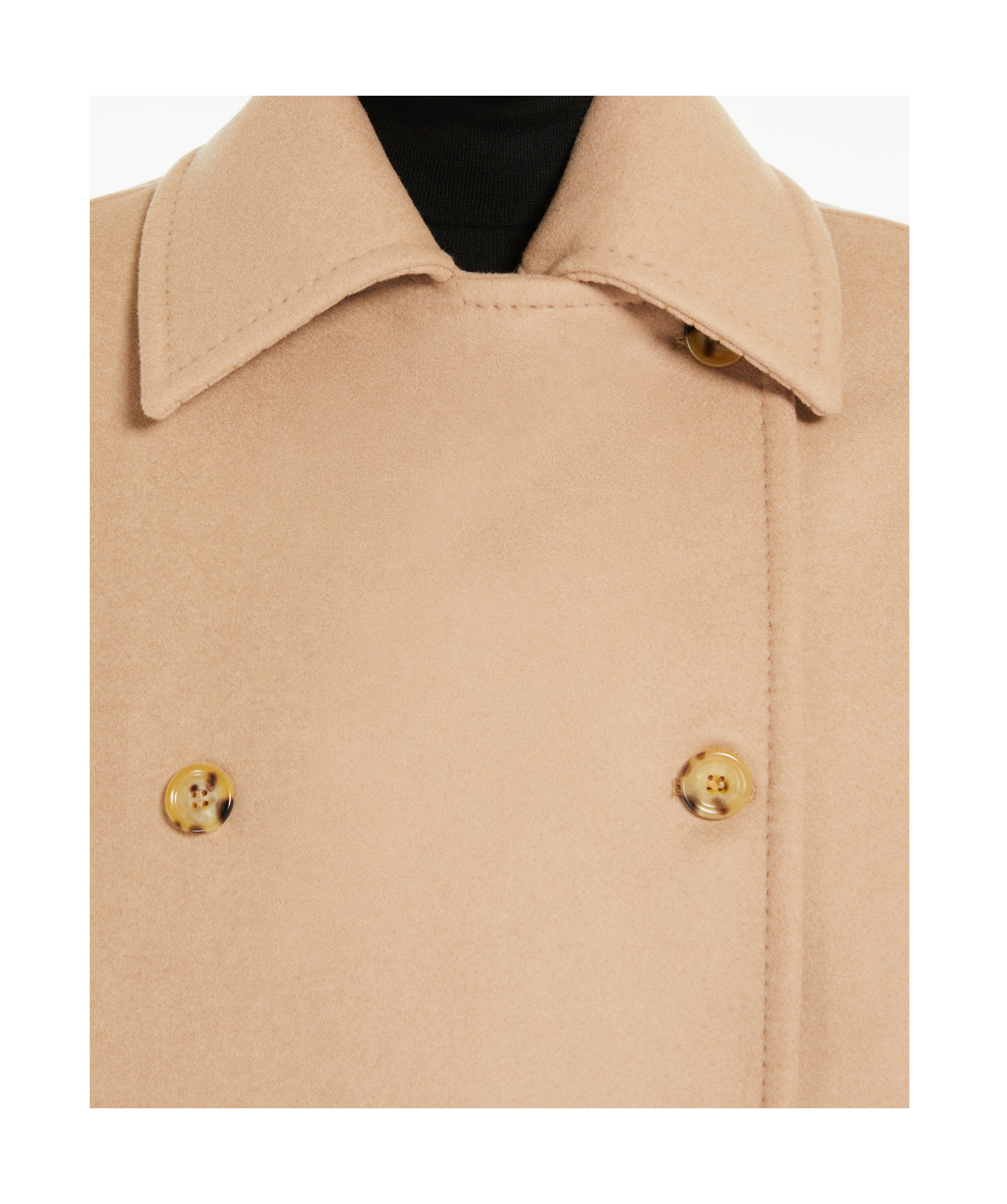 Max Mara Short Double-breasted Coat In Nude