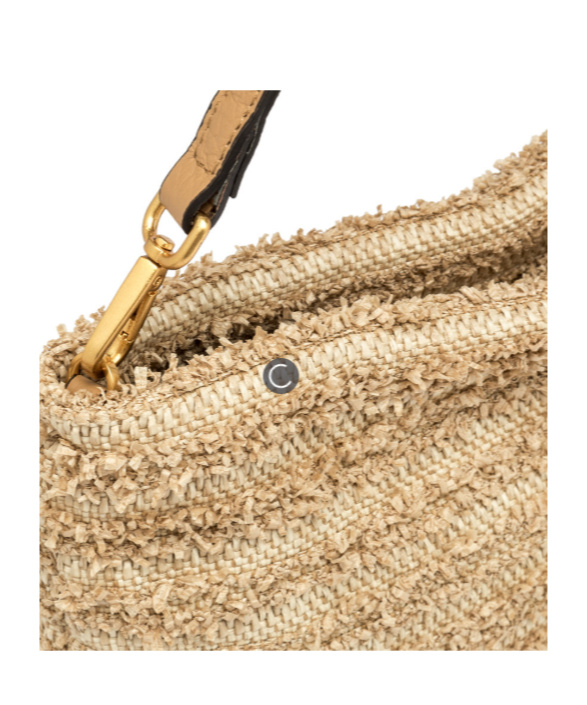 Gianni Chiarini Woven Shoulder Bag In Nude