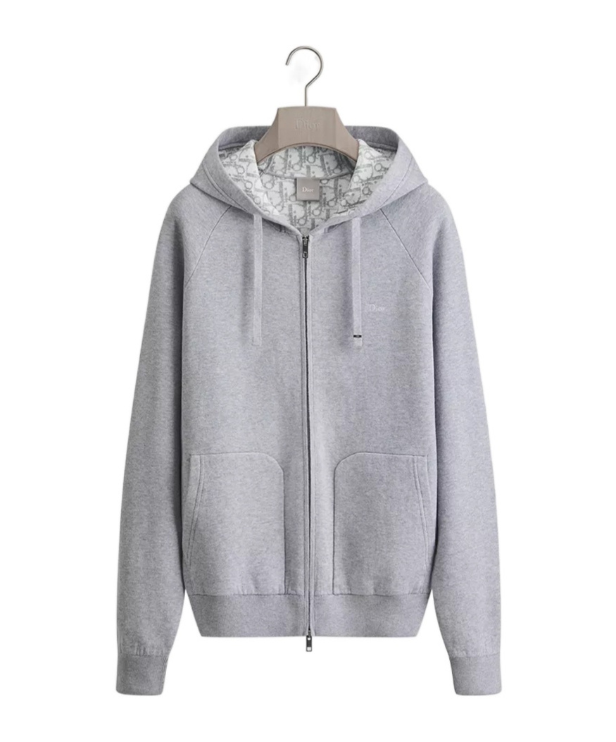 Dior Hooded Sweatshirt, Comfortable Fit In Gray