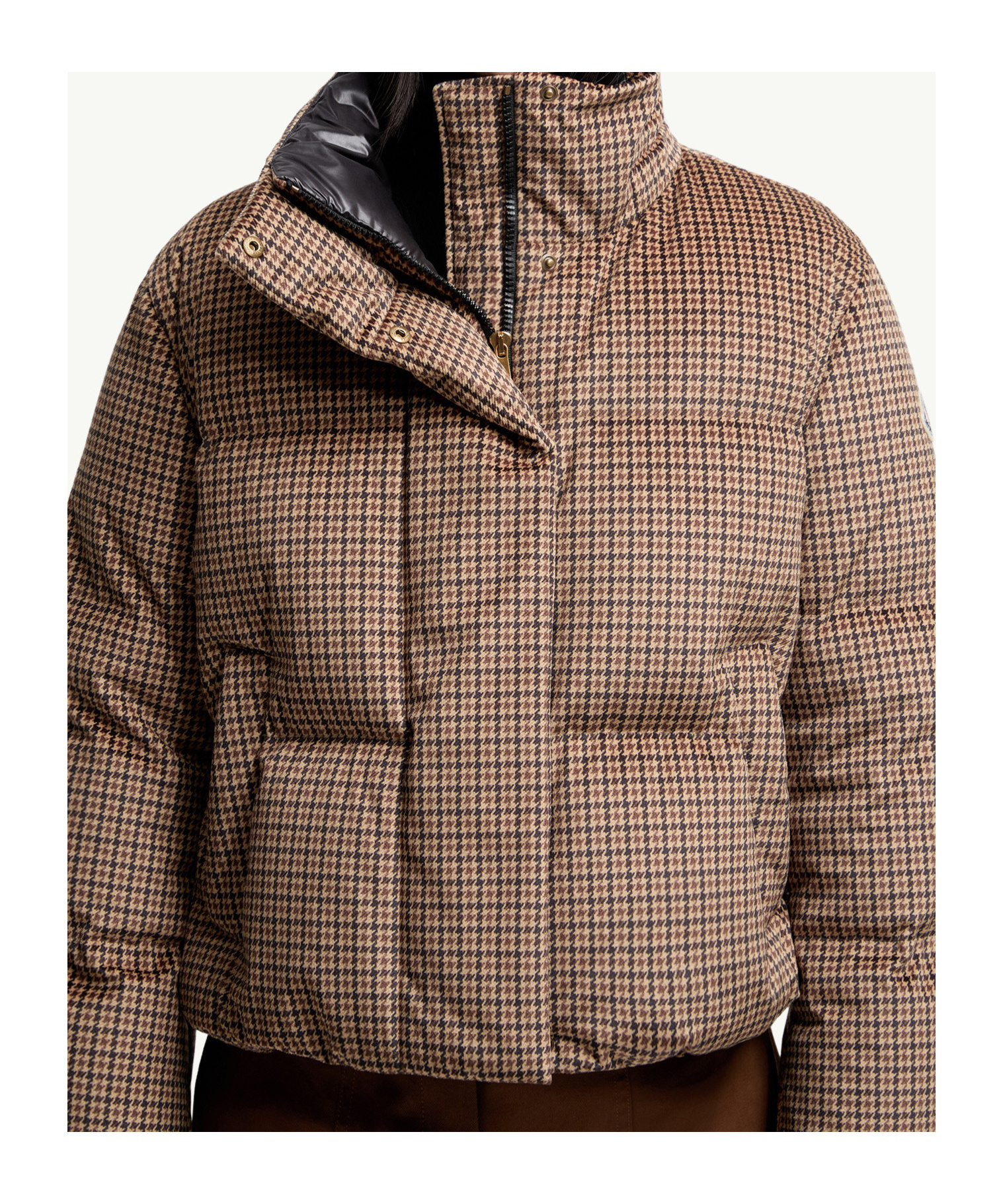 Moncler Quierzy Hooded Short Down Jacket In Brown