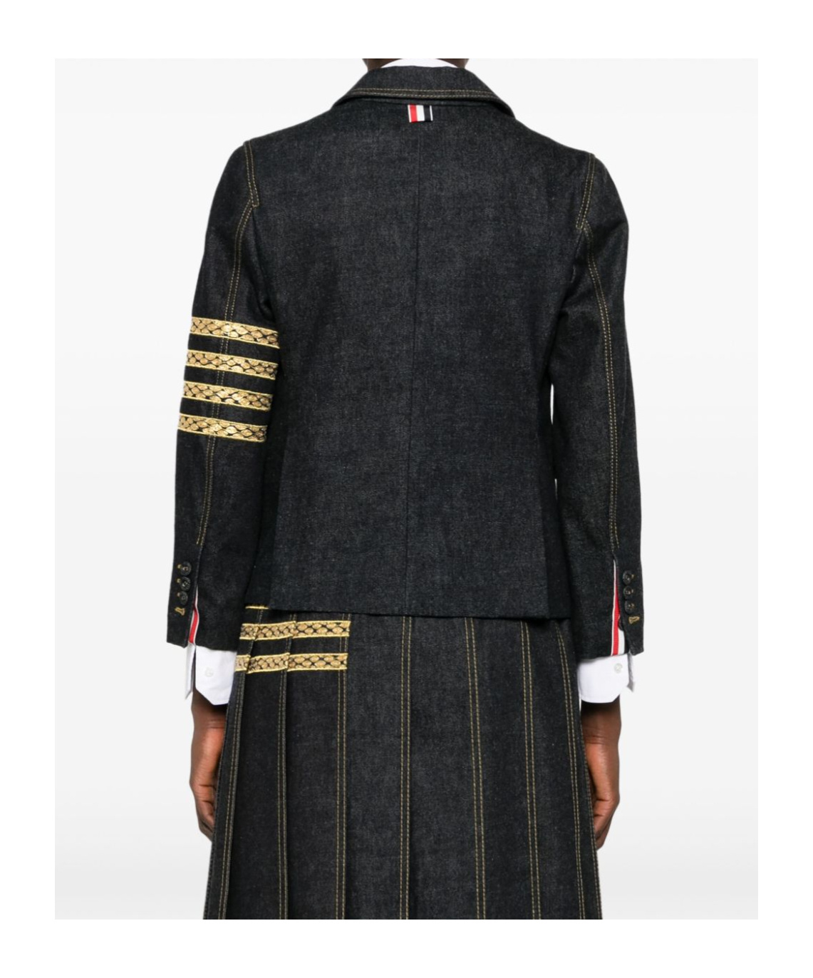 Thom Browne Jeansblazer Mit Schlangenmotiv In Black