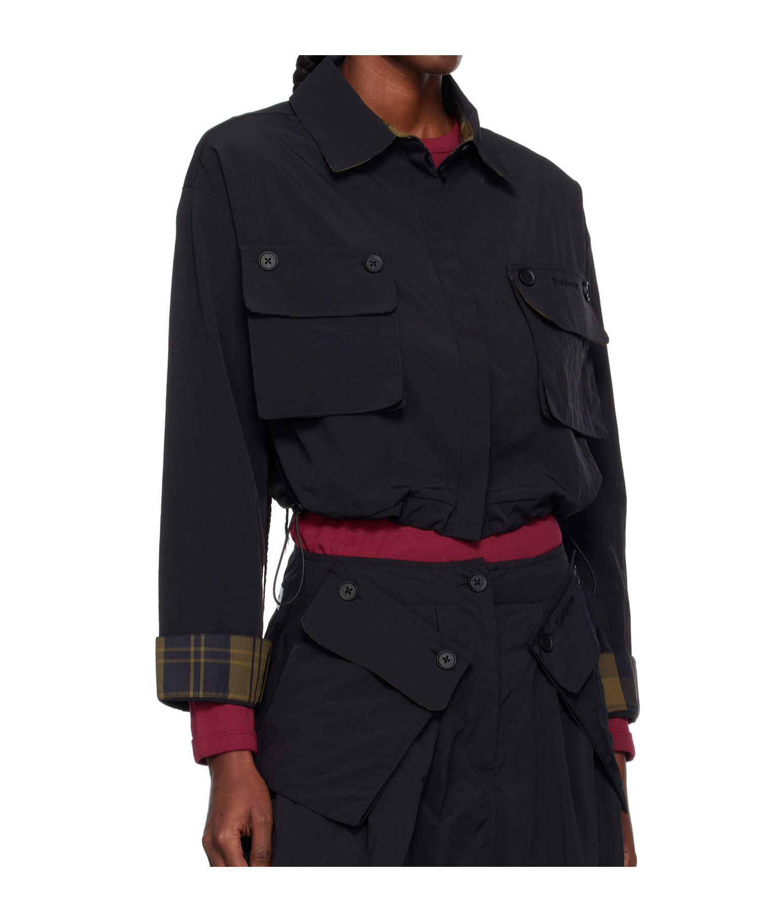 Barbour Klara Cropped Shirt In Black
