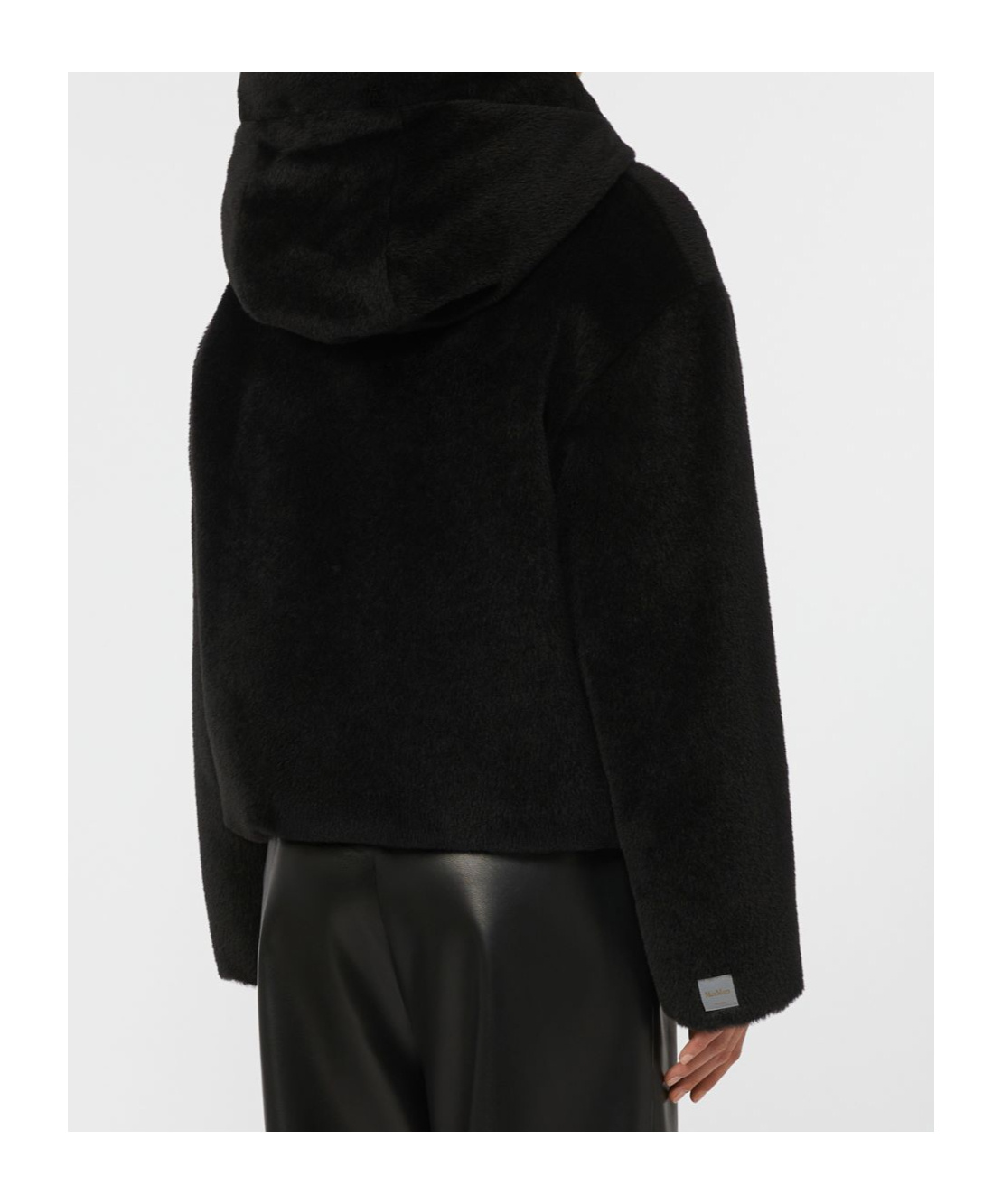 Max Mara Hooded Zip-up Jacket In Black