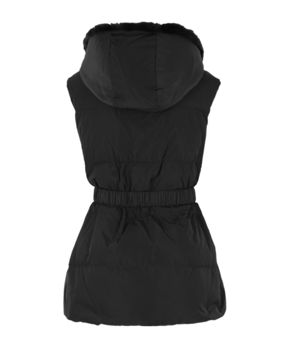 Yves Salomon Sleeveless Hooded Down Jacket In Black