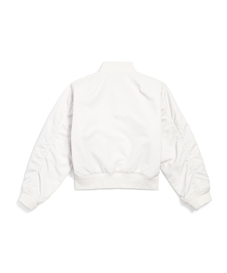 Balenciaga Loop Sports Icon Shrunk Varsity Jacket In White