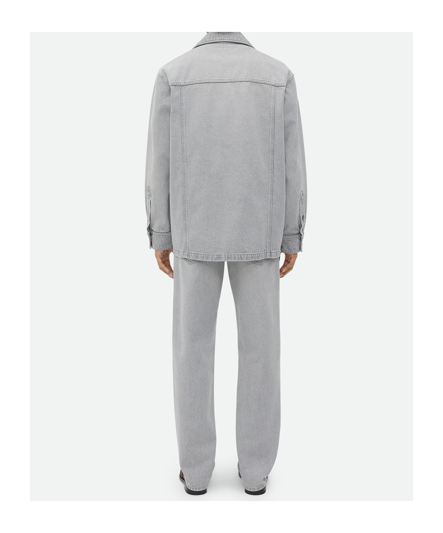 Bottega Veneta Light Grey Washed Denim Shirt In Multicolor