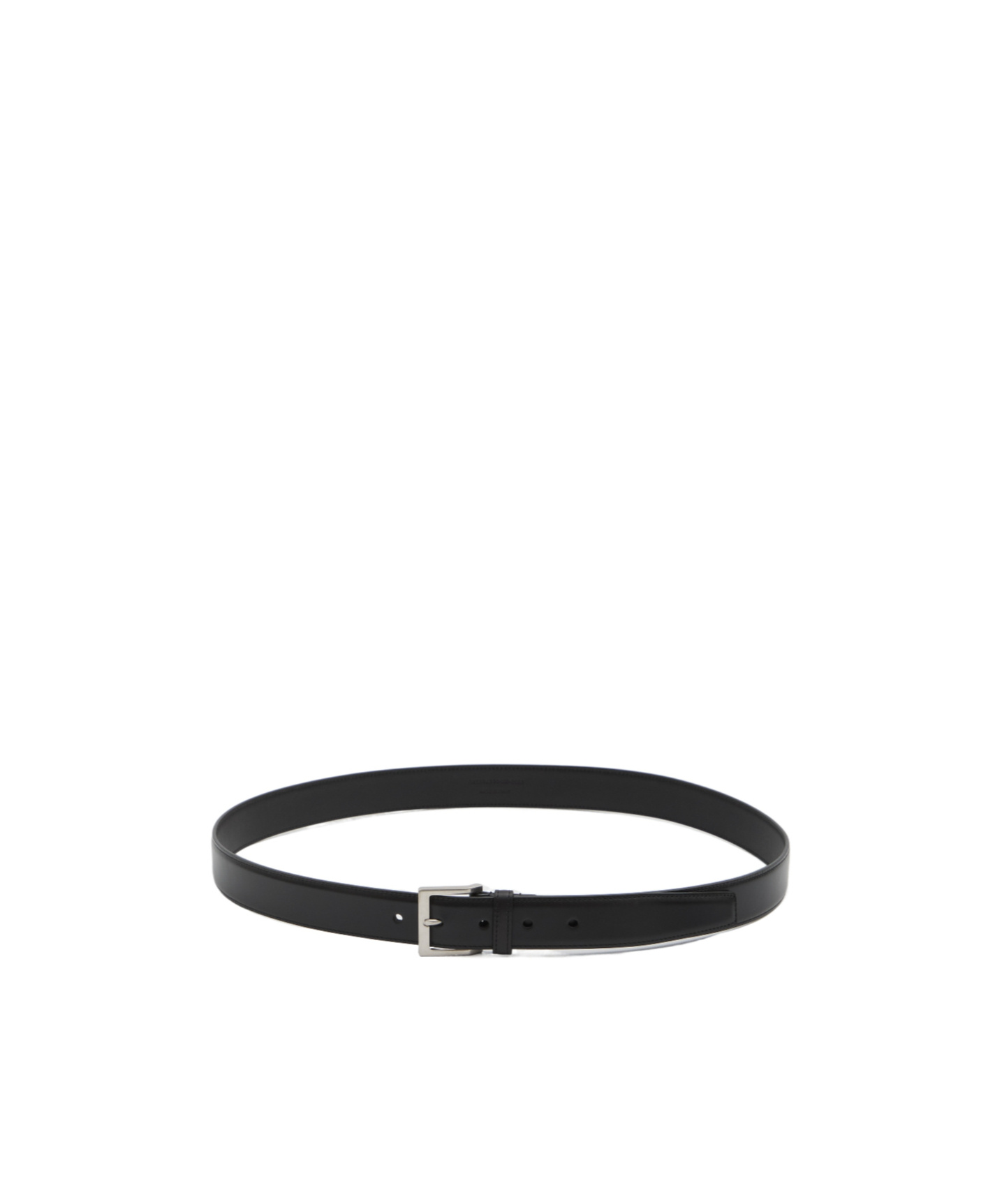 Saint Laurent Square Buckle Leather Belt In Black