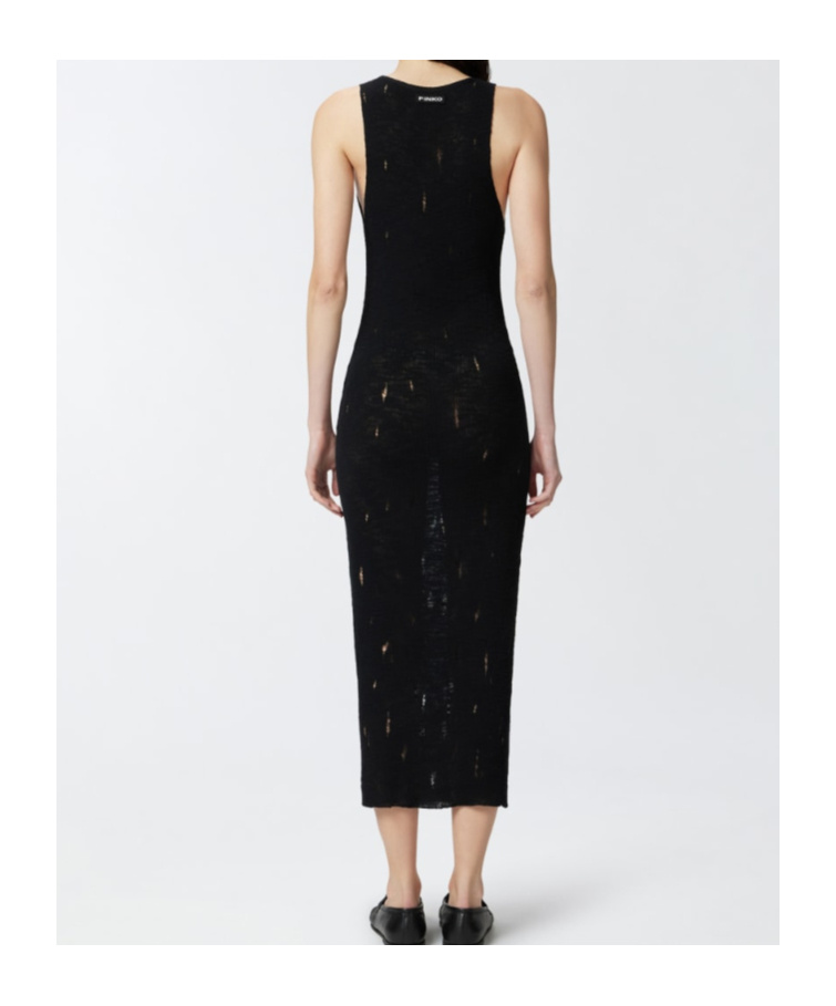 Pinko Sleeveless Midi Dress In Black