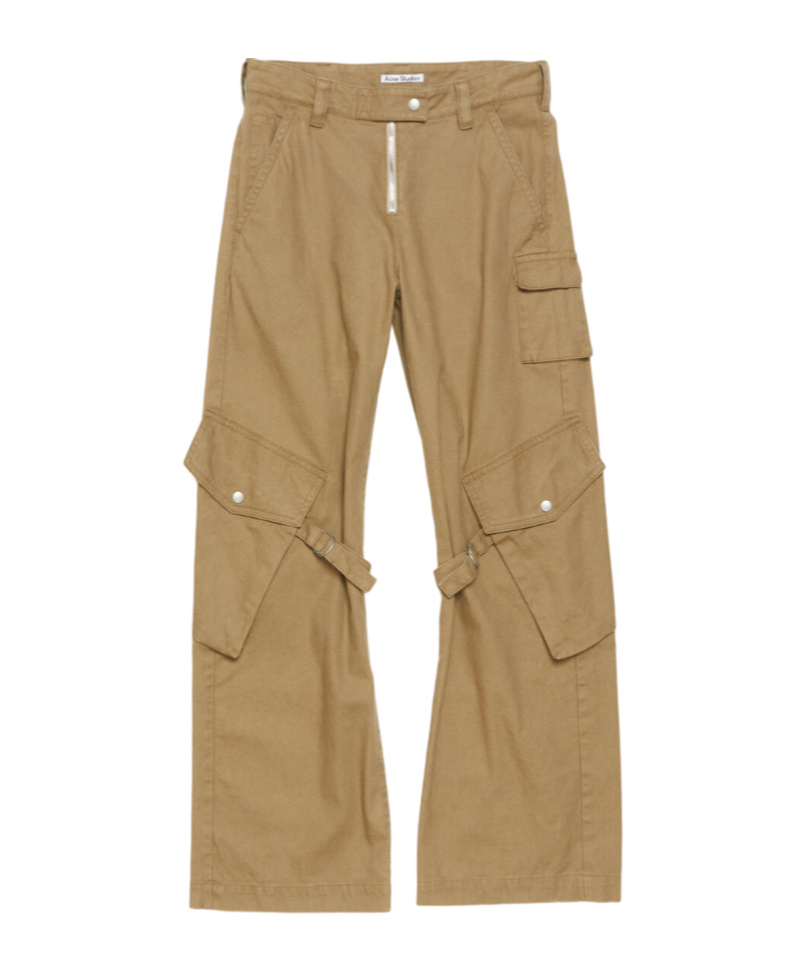 Acne Studios Straight Cotton Cargo Trousers In Green