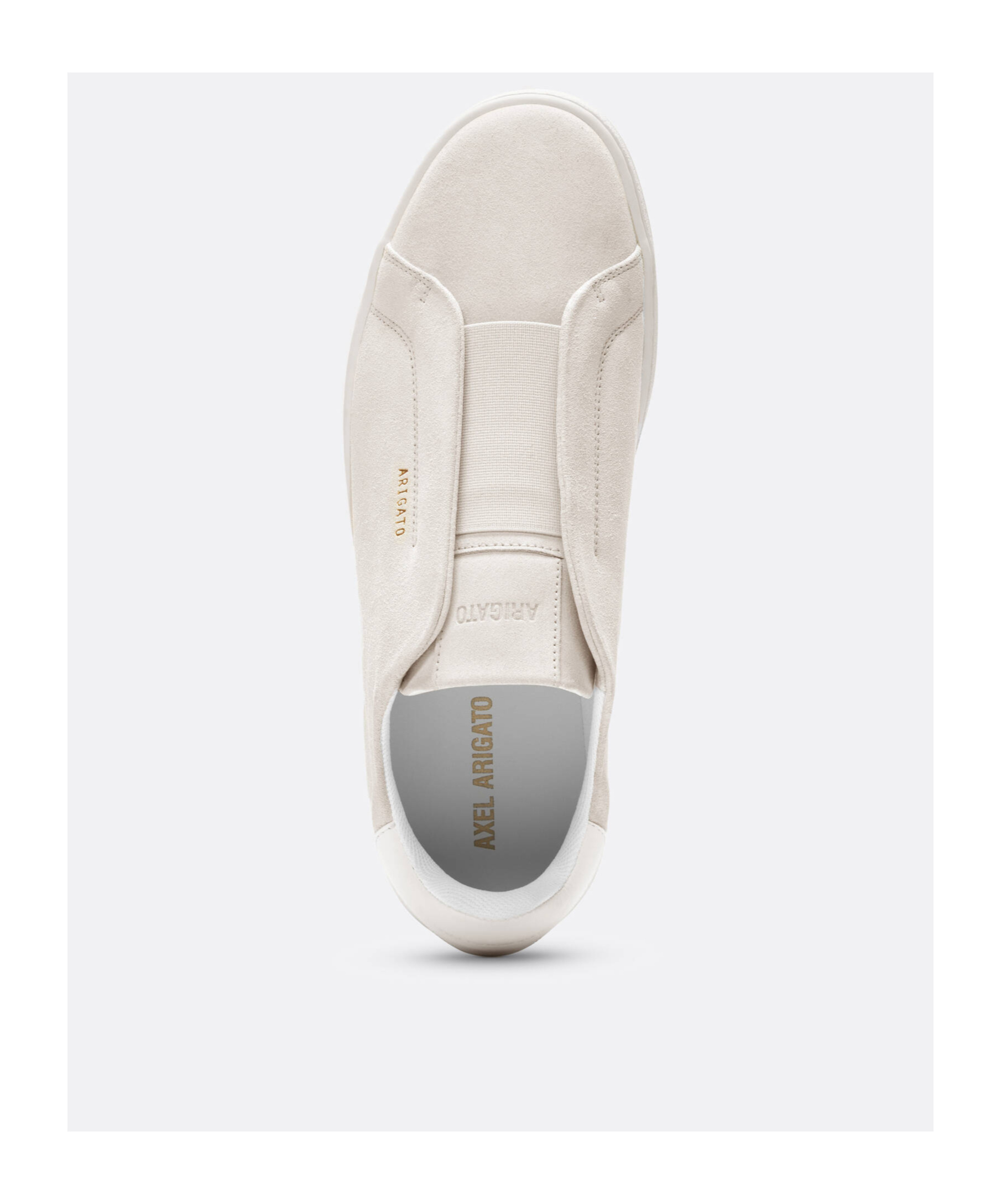 Axel Arigato Dice Laceless White Low Top Slip-on Sneakers In Suede Man In White