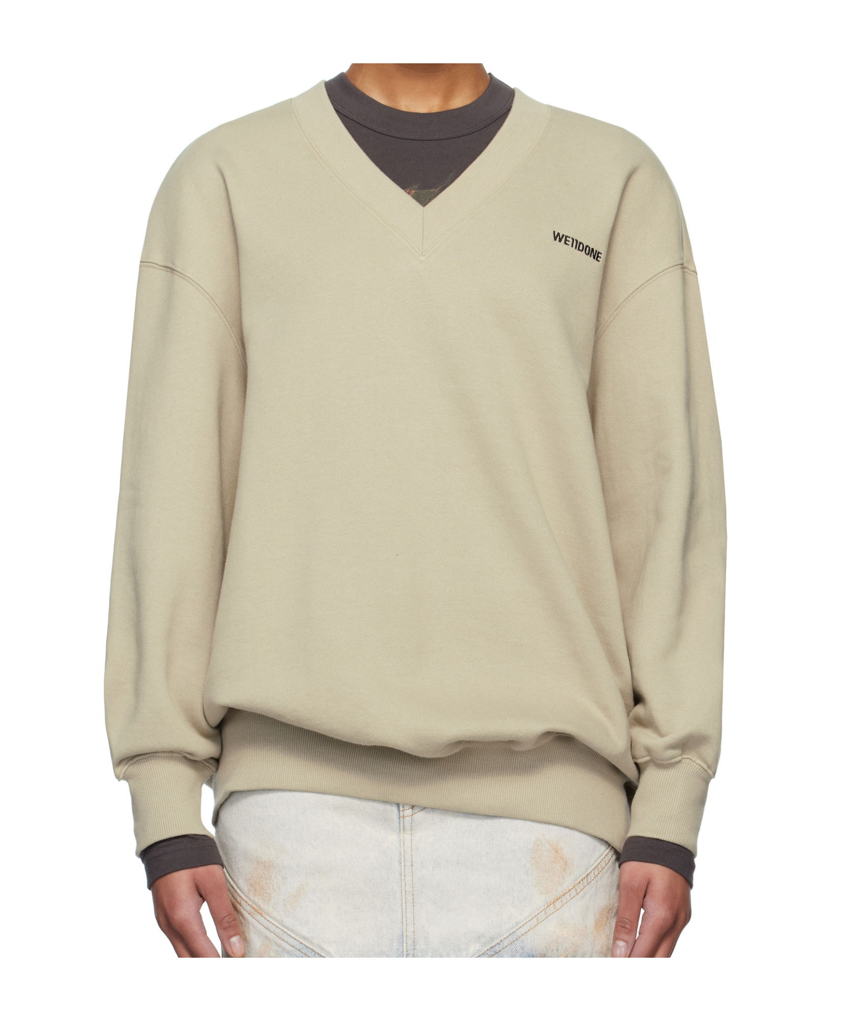 We11 Done Long Sleeve Sweatshirt In Nude
