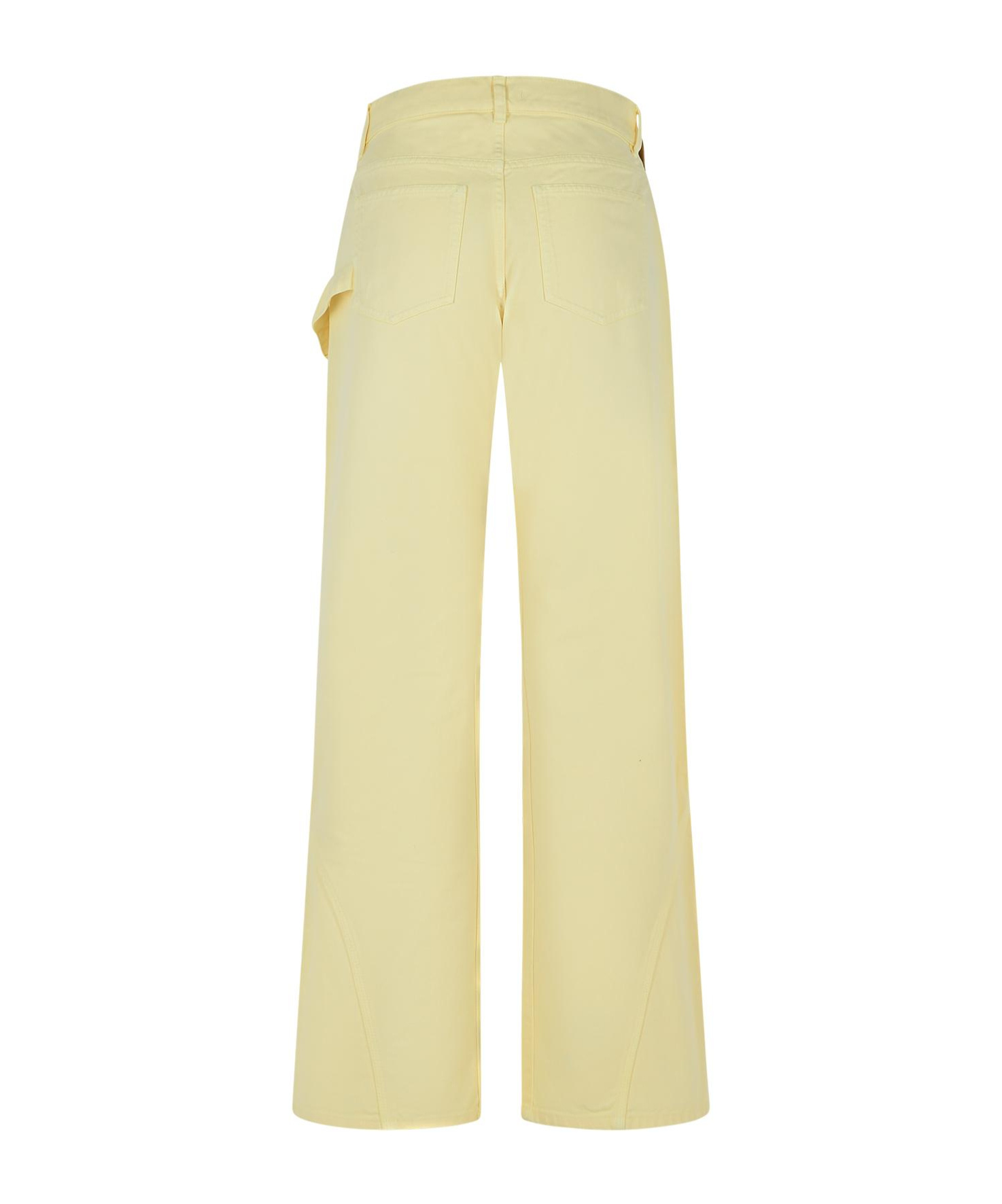 Jw Anderson J. W. Anderson Workwear' Cotton Pants With Yellow Twisted Leg In Yellow
