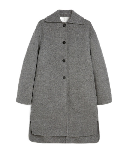 Jil Sander Single-breasted Oversized Coat In Gray