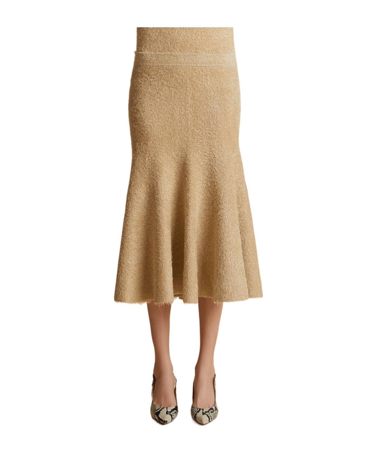 Khaite Cadence A-line Brushed Skirt In Brown