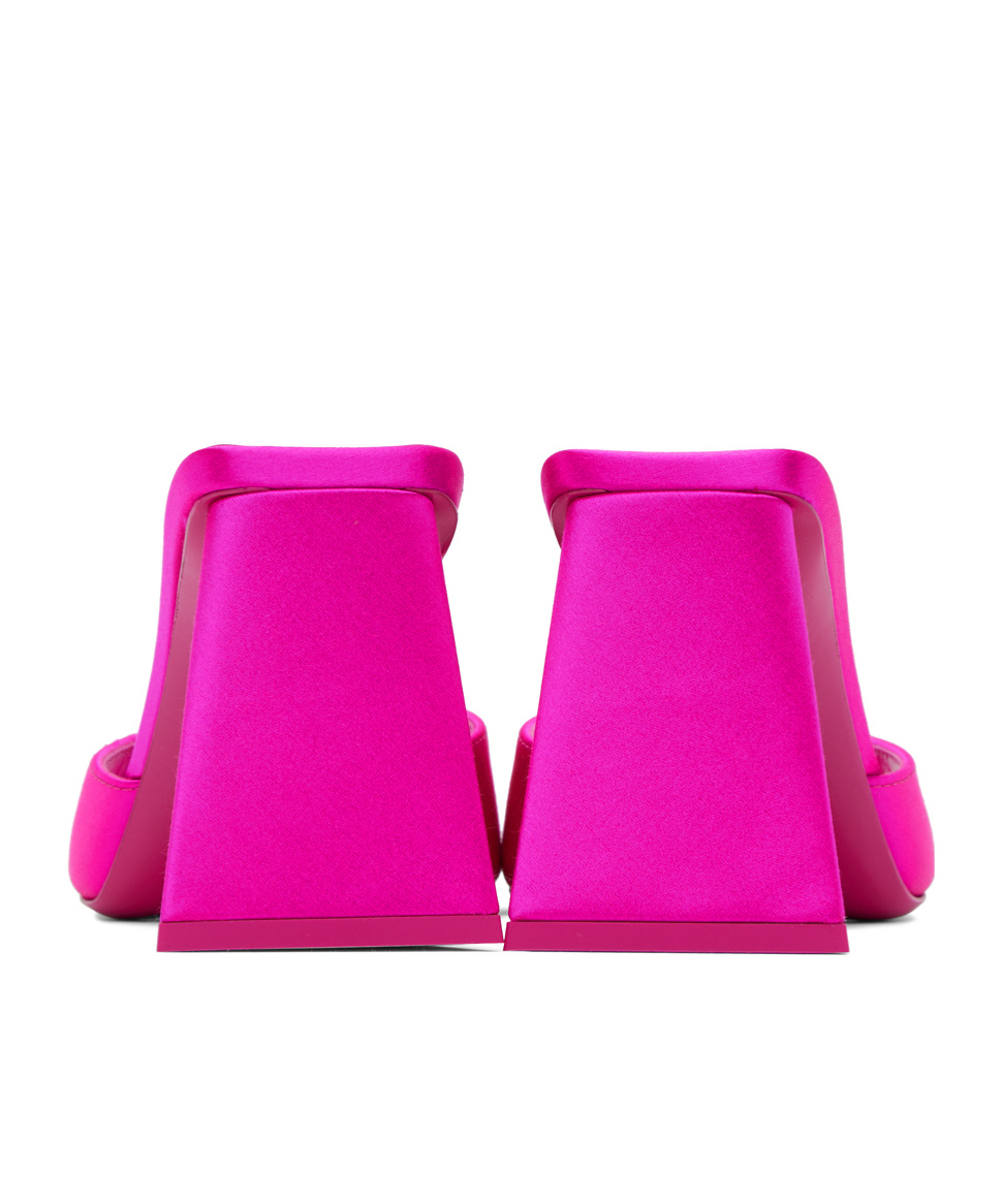 Attico Mini Devon 85mm Satin Mules In Pink