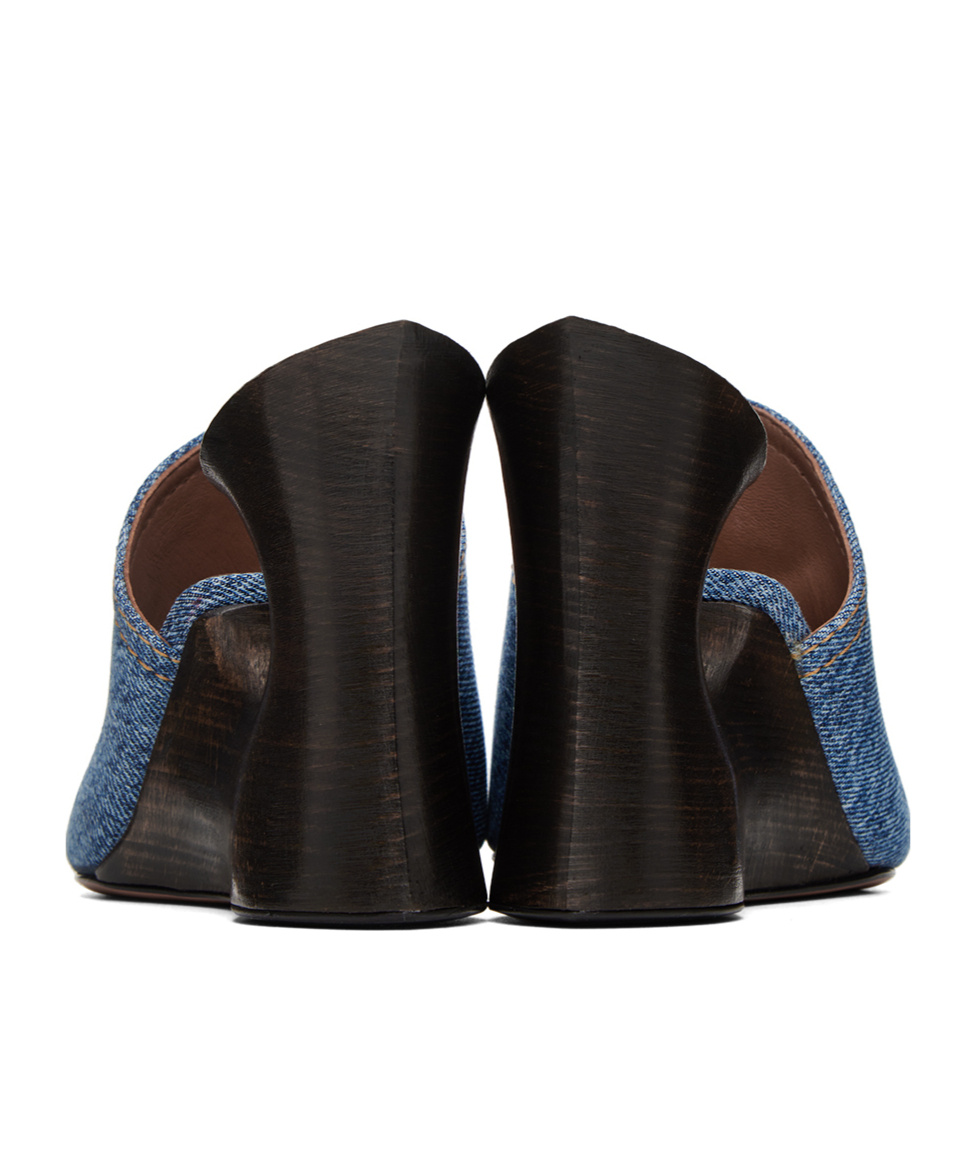 Alaïa Logo Denim High-heeled Sandals In Black