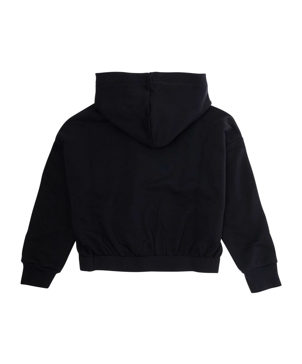 Marni Long-sleeved Hooded Sweatshirt In Black