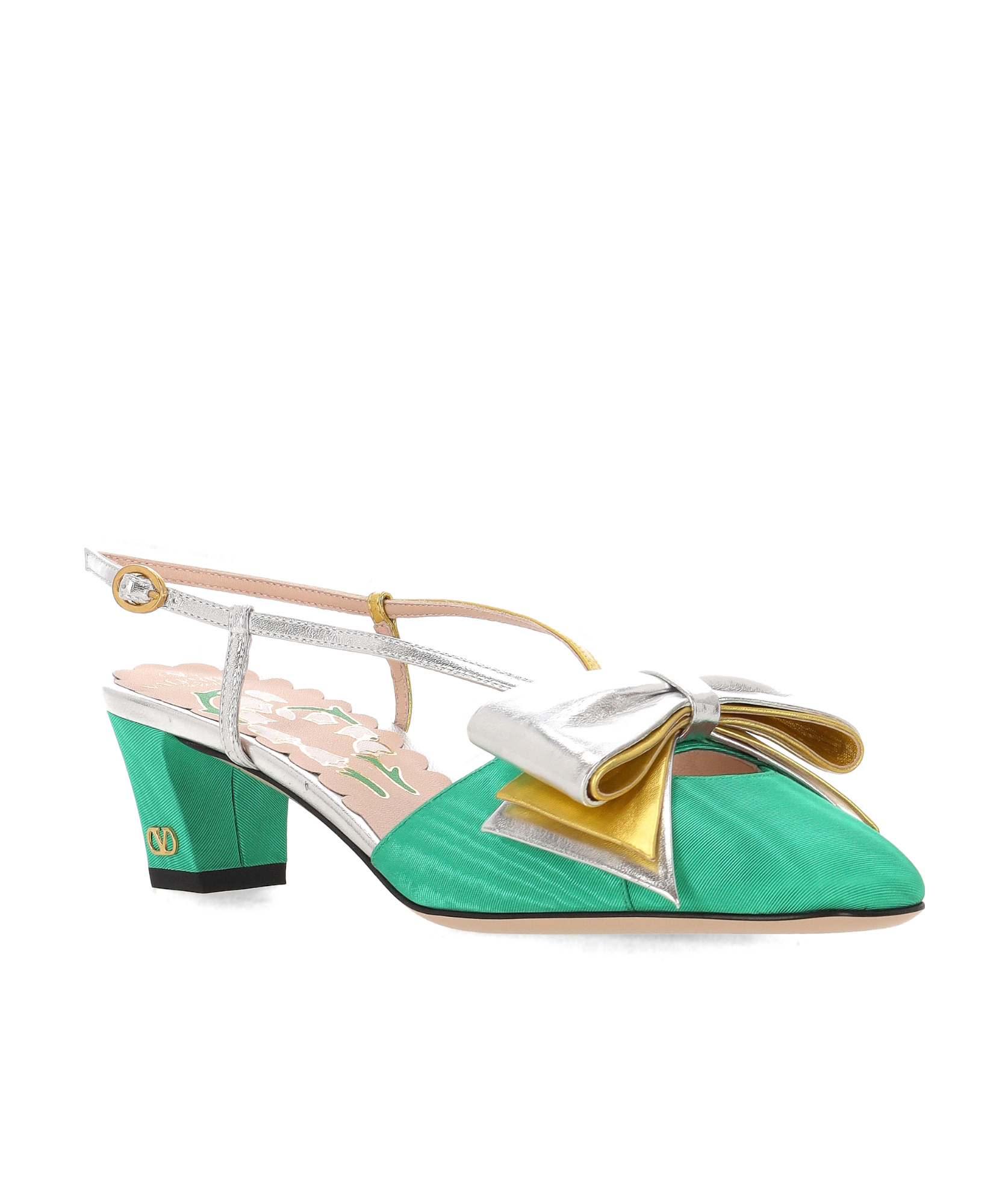 Valentino Round-headed High-heeled Sandals In Multicolor