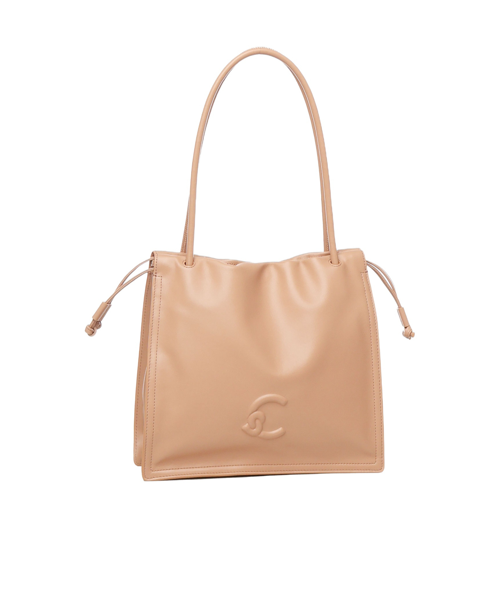 Shop Coccinelle Logo-embossed Tote Bag In Nude