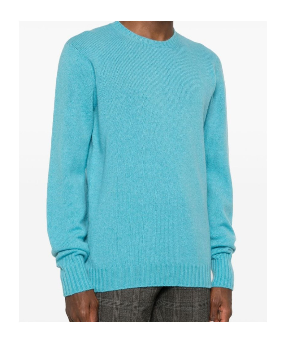 Drumohr Crew Neck Long Sleeve Sweater In Blue