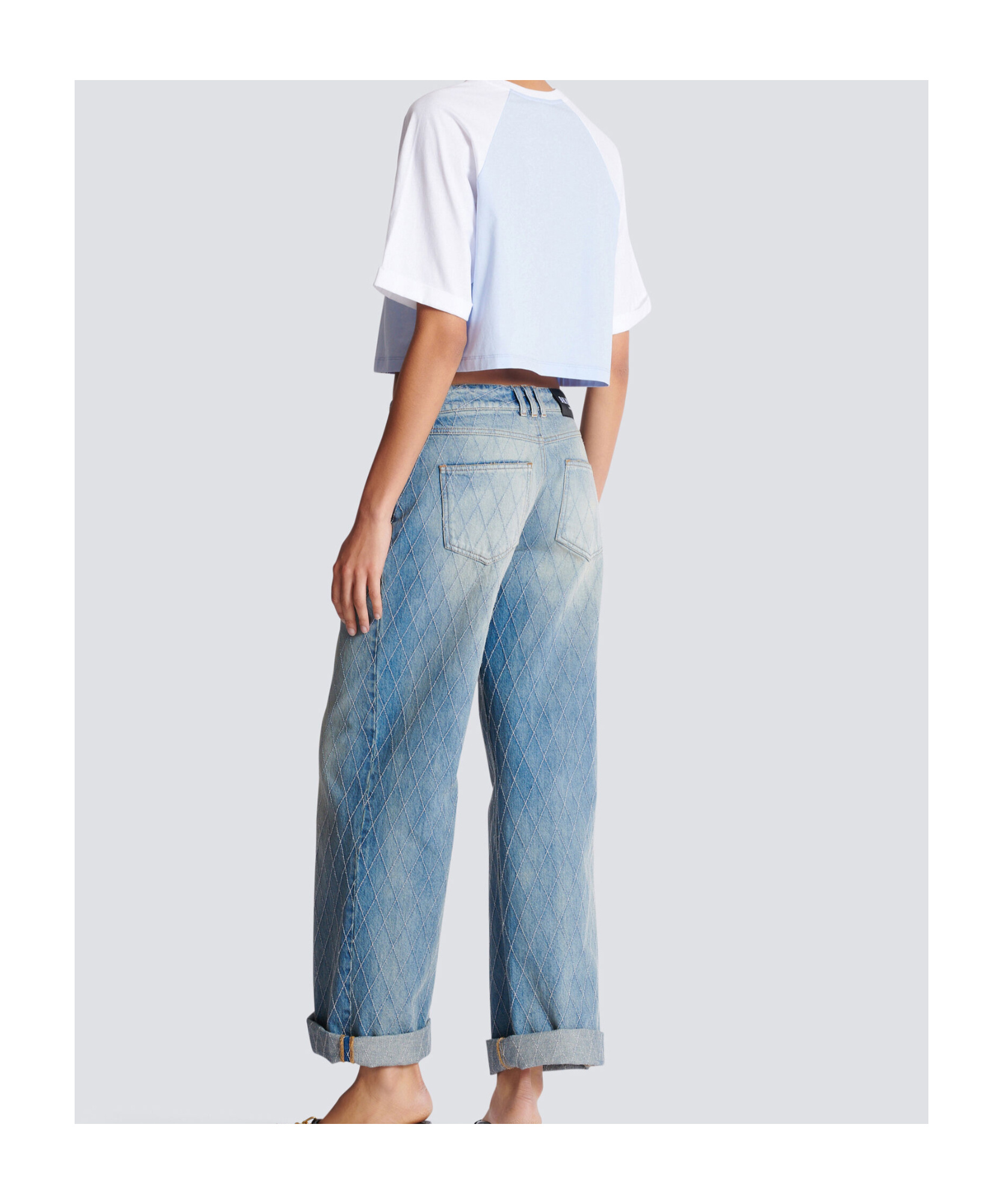 Balmain Cropped T-shirt With Paris Print