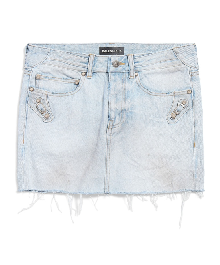 Balenciaga Women's City Mini Skirt In Light Blue In Blue