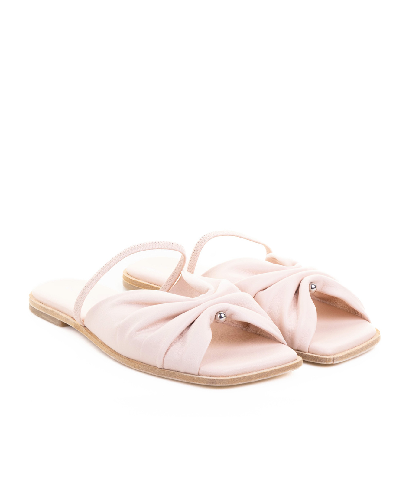 Vic Matie Pleated Slide Sandals In Pink