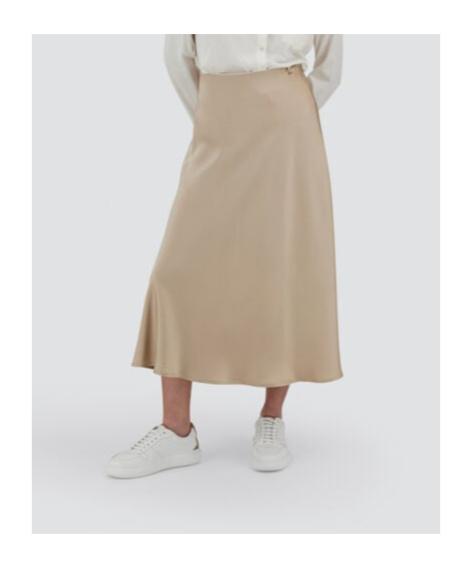 Herno Resort Skirt In Satin Effect In Nude