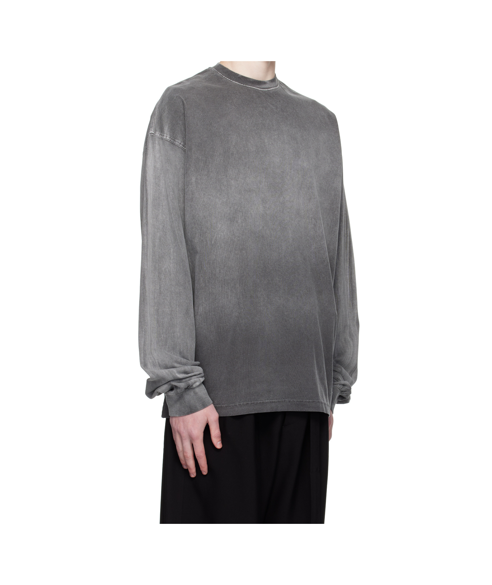 We11 Done Gradient Dye Long Sleeve T-shirt In Gray