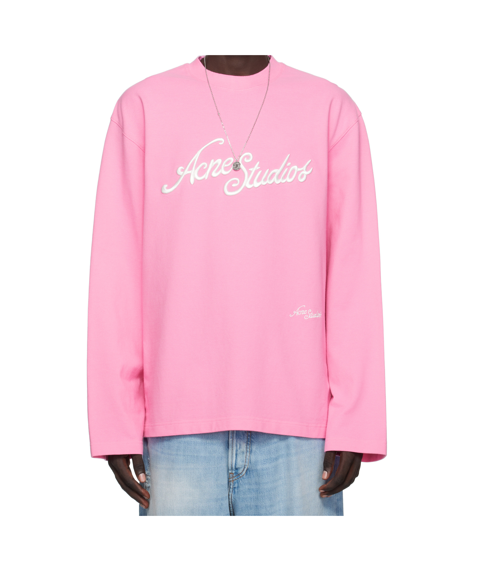 Acne Studios Logo Cotton Jersey T-shirt In Pink