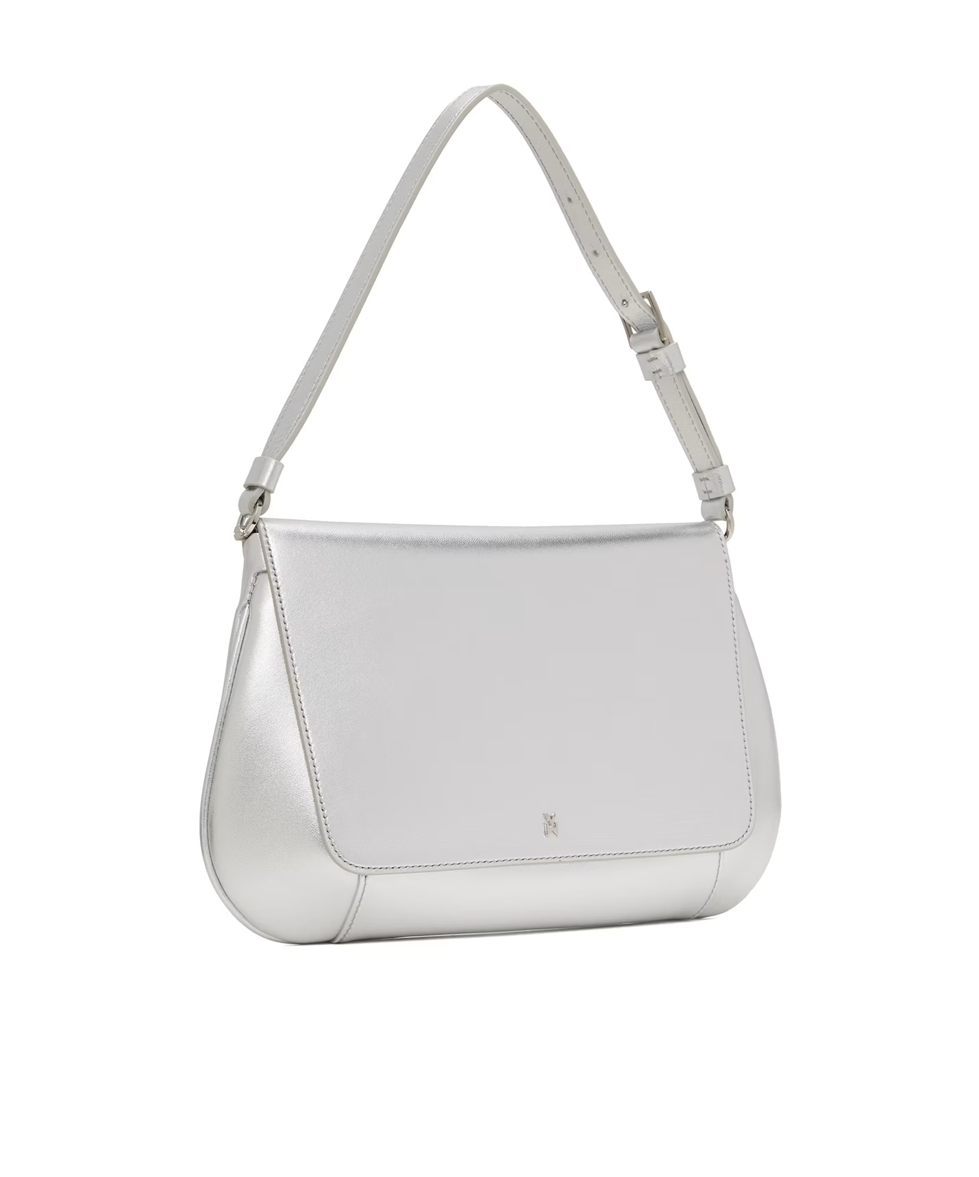Amina Muaddi Calf Leather Rectangular Shoulder Bag In White