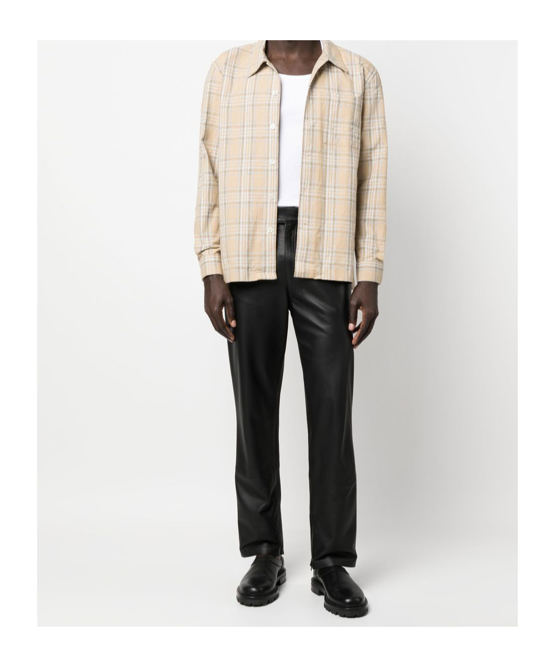 Sunflower Spacey Checked Cotton Shirt In Nude