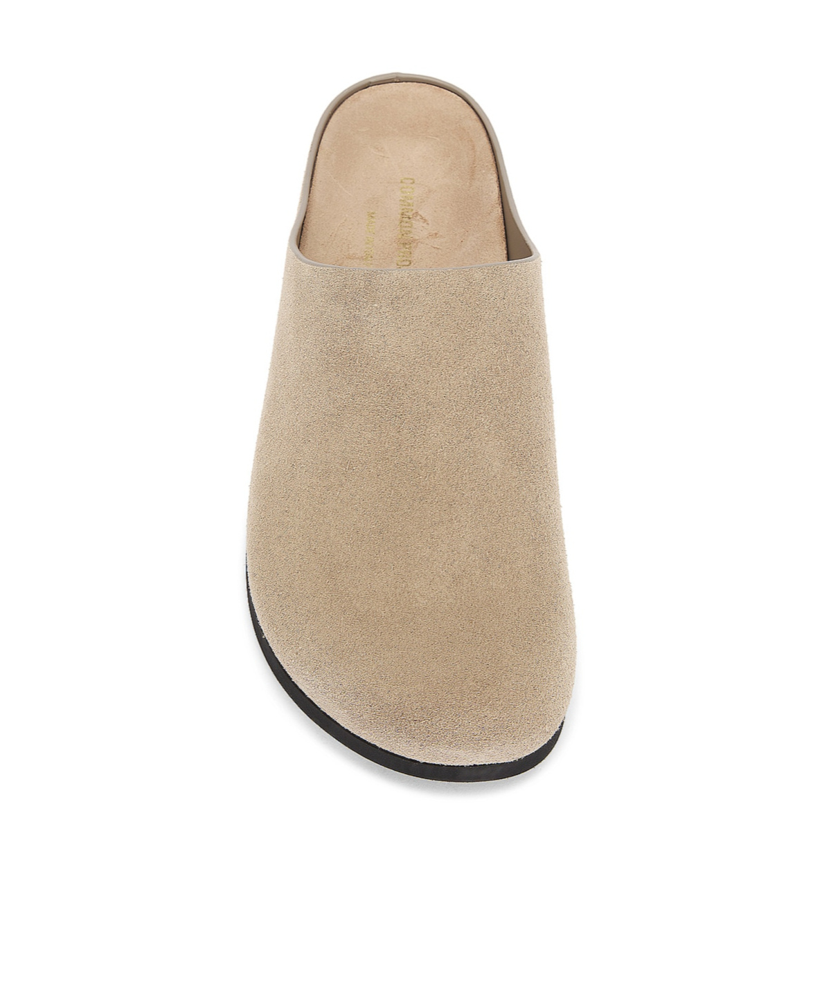 Common Projects Logo-debossed Suede Clogs In Nude