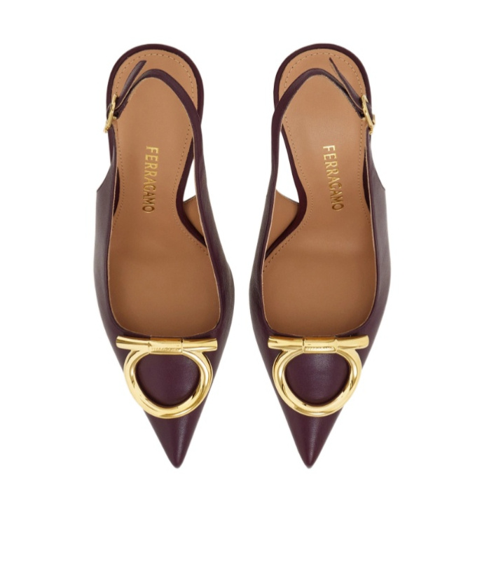 Ferragamo Sara Pointed Toe Slingback Pump In Animal Print