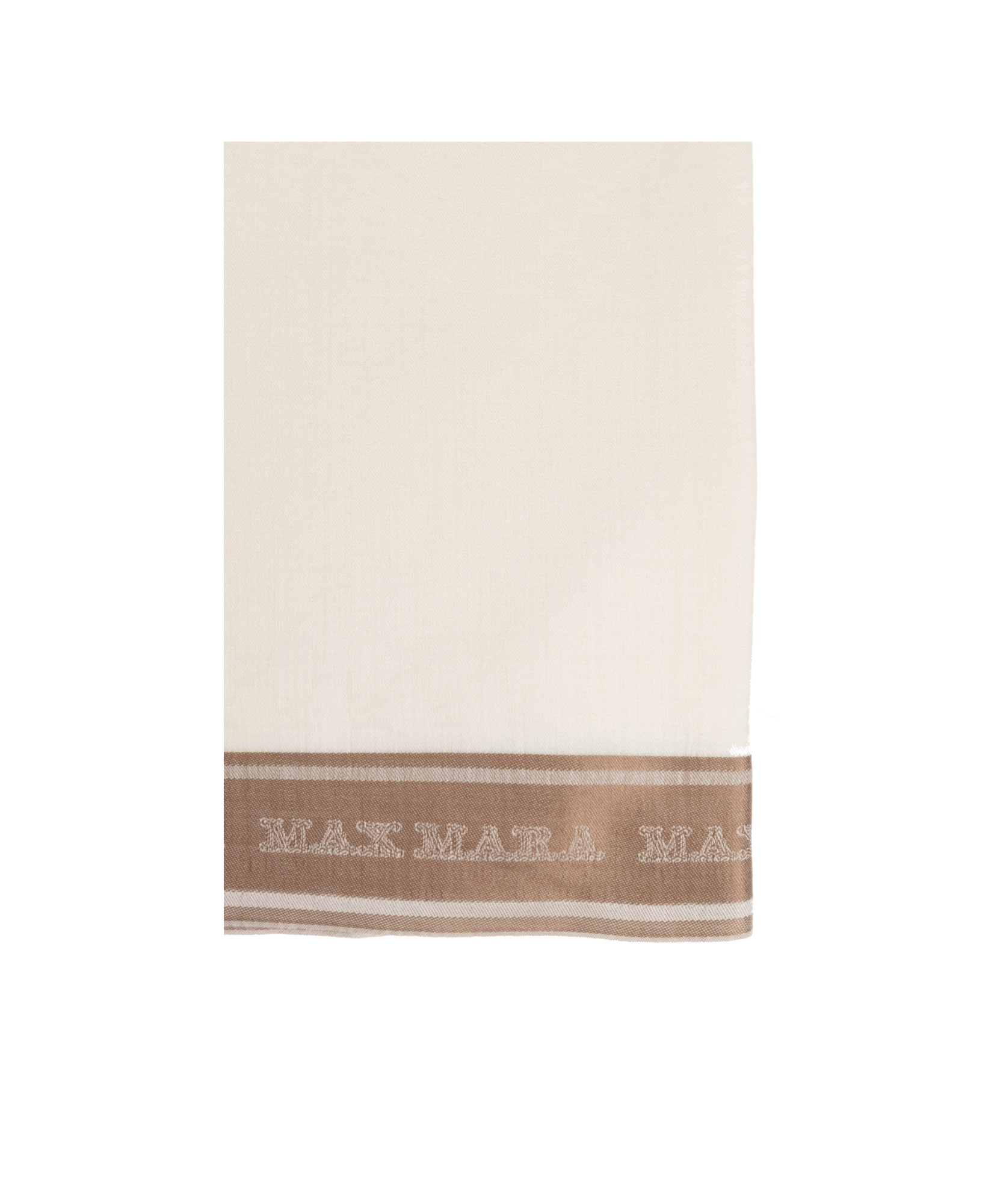 Max Mara Fringed Scarf In White