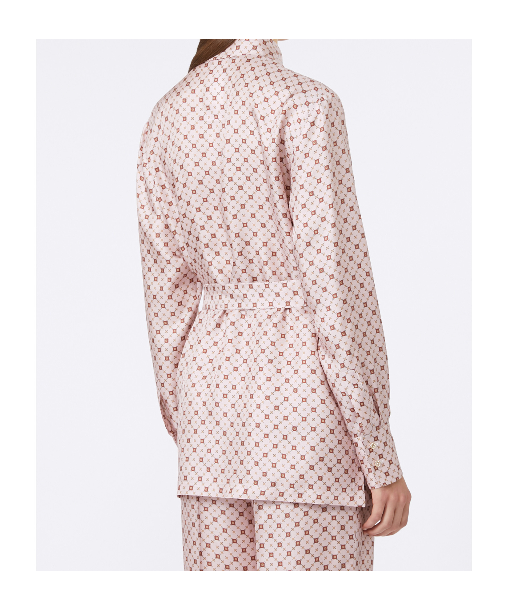 Max Mara Printed Silk Shirt In Pink