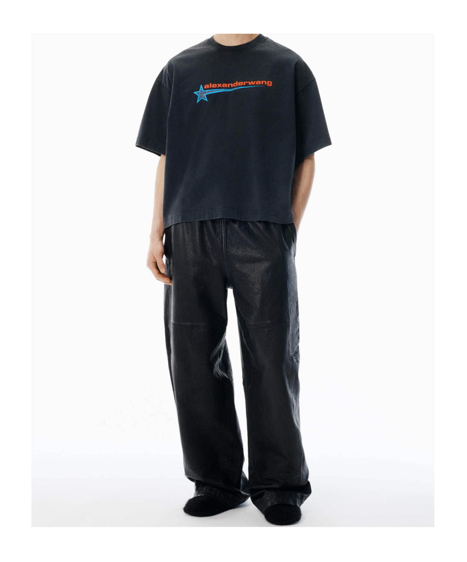 Alexander Wang Star Pattern T-shirt In Black