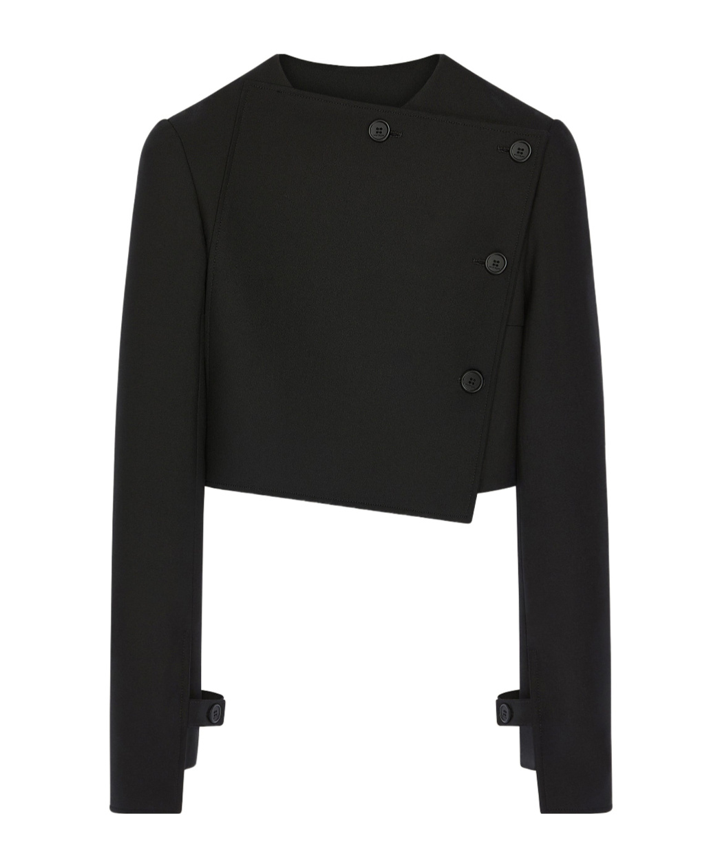 Courrèges Oblique Satin Tailored Jacket In Black